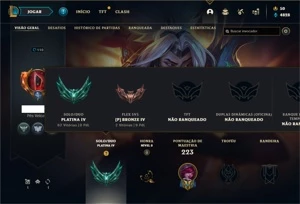 Platina 4 com 60 Champs e 41 Skins - League of Legends LOL