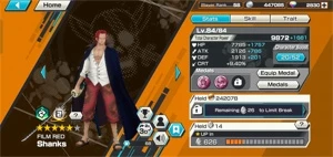 One Piece Bounty Rush Conta Top Shanks Red Yamato Akainu +RD OPBR