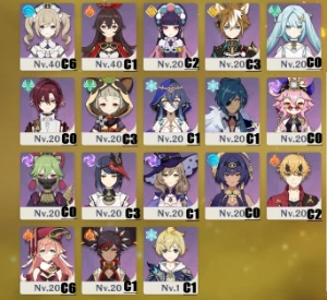 Conta Genshin Vários Personagens 5* AR 57 - Genshin Impact