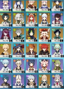 Conta Genshin Vários Personagens 5* AR 57 - Genshin Impact