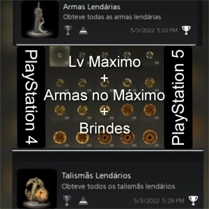 Elden Ring - Runas Lv Maximo + Armas lv maximo+ brindes Ps4/