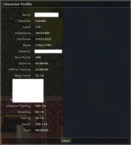 Vendo conta 4 chars 90d Voucher(121,100,100,69) Optional-PvP - Tibia