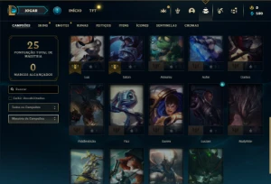 Esmeralda 2 com 30 Champs e 6 Skins + 7 Espolios - League of Legends LOL