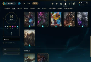Unranked com 20 Champs e 10 Skins - League of Legends LOL