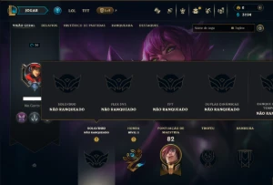 Unranked com 20 Champs e 10 Skins - League of Legends LOL