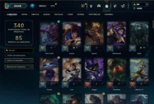 Esmeralda 4 com 110 Champs e 65 Skins + 10 Espolios - League of Legends LOL
