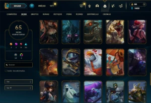 Esmeralda 4 com 110 Champs e 65 Skins + 10 Espolios - League of Legends LOL