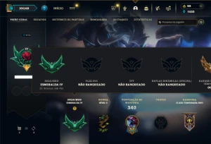 Esmeralda 4 com 110 Champs e 65 Skins + 10 Espolios - League of Legends LOL