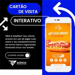 Cartão de visita Interativo com botões clicáveis e QR CODE - Serviços Digitais