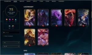 Conta gold 1/ 75 SKINS - League of Legends LOL