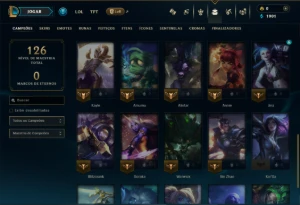 Unranked com 35 Champs e 10 Skins - League of Legends LOL