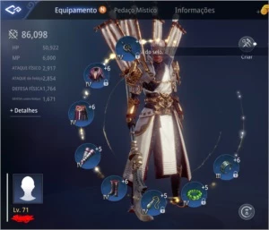 Conta Mir4 SA13, Lanceiro 86k power, level 71 ,131 codex.