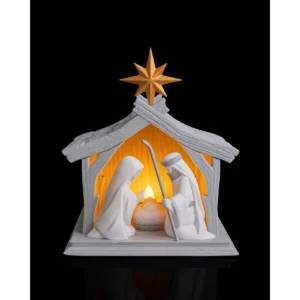 Luminária de Natal 3D Presépio Sagrada Família - 19cm - Artesanato e Personalizados