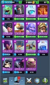 CONTA CLASH ROYALE ARENA 10 (7 LENDÁRIAS)