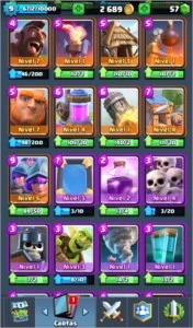 CONTA CLASH ROYALE ARENA 10 (7 LENDÁRIAS)