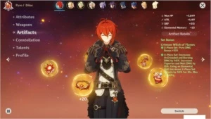 Conta AR 48 - Diluc, Mona, Keqing e Jean - Várias armas 5* - Genshin Impact