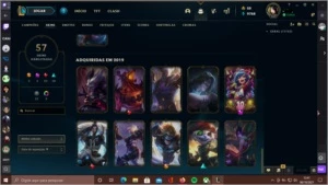 conta platina 3 mmr alto 57 skins - League of Legends LOL