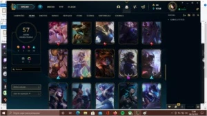 conta platina 3 mmr alto 57 skins - League of Legends LOL