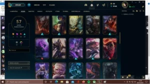 conta platina 3 mmr alto 57 skins - League of Legends LOL