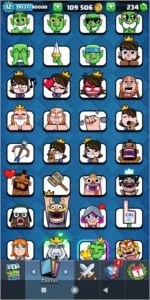 Clash Royale Nv 12 muitos emotes e skins de torre