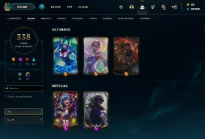 Conta League of Legends - 336 Skins - Desde 2016 - Main Sup LOL
