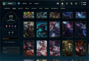 Conta Platina 3 com 90 Champs e 48 Skins +4000 RP - League of Legends LOL