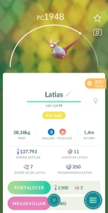 LATIAS - Pokemon Lendário - Pokemon GO