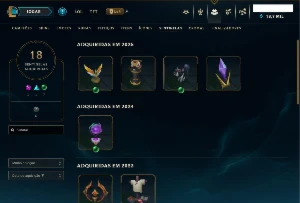 Conta Mestre 62% Wr - Main Jg - 145 Essência Mitica - League of Legends LOL