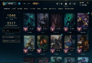 Esmeralda 1 com TODOS os Champs e 311 Skins +14 Vitoriosas - League of Legends LOL