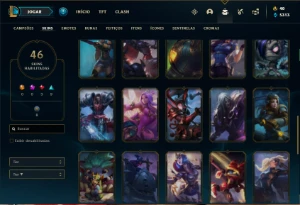 Conta Unranked com 115 Champs e 46 Skins - League of Legends LOL
