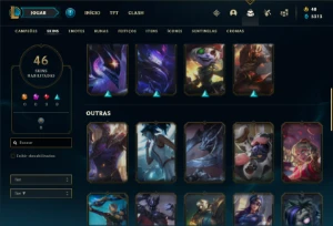 Conta Unranked com 115 Champs e 46 Skins - League of Legends LOL