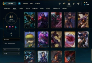 Conta Unranked com 115 Champs e 46 Skins - League of Legends LOL