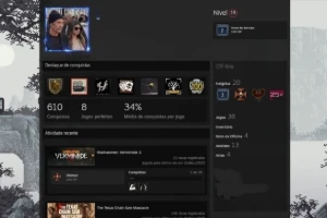 conta Steam 2 anos, LvL 19 pra sair logo.