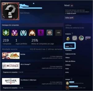 Conta Steam LV16 Com jogos