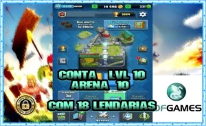 CONTA lvl 10 /Arena 10/ com 18 Lendárias. (+TROCA DE NOME) - Clash Royale