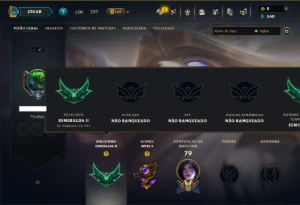 Esmeralda 2 com 55 Champs e 7 Skins - League of Legends LOL