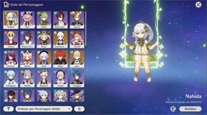 AR 54 Ayaka + Diluc C1 +Espada áspera + Nahida C1 + Qiqi C1 - Genshin Impact