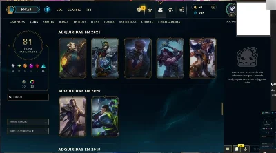 Conta 2014 com 80 champs e 41 skins - League of Legends LOL