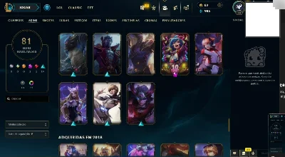 Conta 2014 com 80 champs e 41 skins - League of Legends LOL