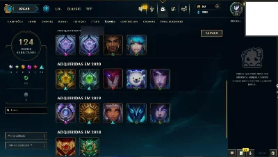 Conta 2014 com 80 champs e 41 skins - League of Legends LOL