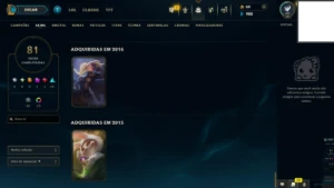 Conta 2014 com 80 champs e 41 skins - League of Legends LOL