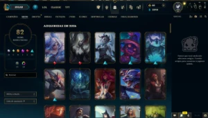 SKIN ZERI INVERNO MÁGICO + ESMERALDA 4 + 42 SKINS + TROCA N - League of Legends LOL
