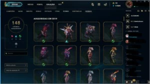 Conta Top de League of Legends LVL 315 465 Skins e Plat 4 LOL