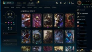 Conta Top de League of Legends LVL 315 465 Skins e Plat 4 LOL