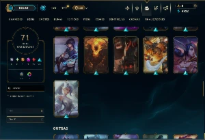 Esmeralda 4 com 130 Champs e 77 Skins (SUP / ADC) -Nivel 525 - League of Legends LOL