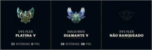 CONTA DIAMANTE 5 LEAGUE OF LEGENDS LOL