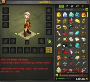 Cra Ôm30+ Servidor ILYZAELLE full scrolls e equips (100Mk+) - Dofus