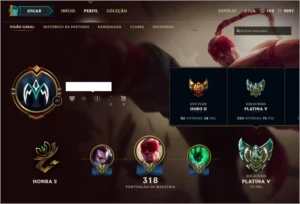 League of Legends cont - Platina + All Champs e 136 Skins++ LOL
