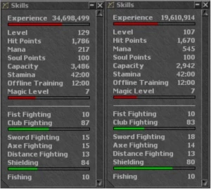 Vendo conta com EK 107 (tenebra) + EK 129 (Astera) - Tibia