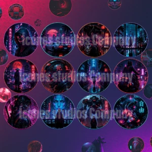 CYBERPUNK PACK: 50 Ícones e Avatares Neon Prontos PC & Cel - Arte Digital Artes Canva